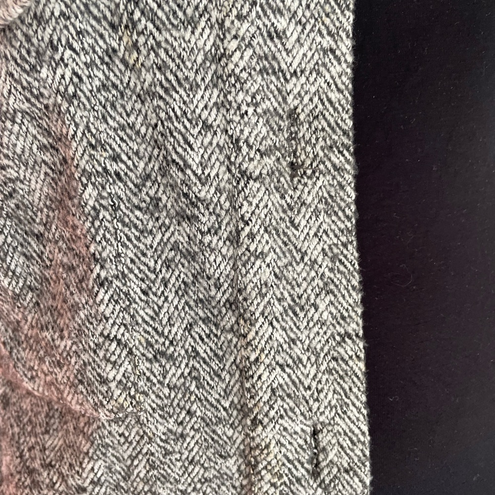 26” PTP M black white neutral jacket shirt shacket tweed herringbone cotton mix - Picture 11 of 11